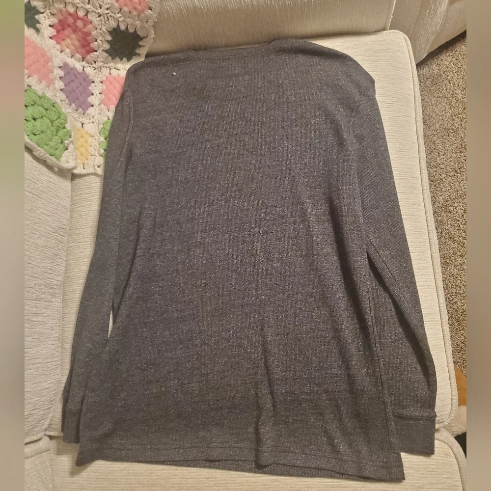 Beverly Hills Polo Club Charcoal Long Sleeve Men's Tee - Picture 4 of 4
